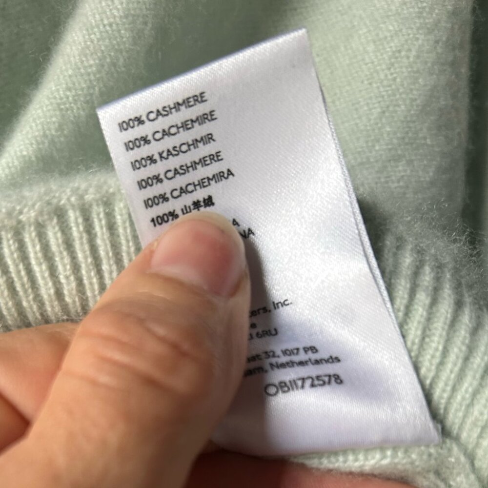 Pilcro Alani 100% Cashmere Funnel Neck Sweater Spring Green SM (Storied Series) - Picture 7 of 7